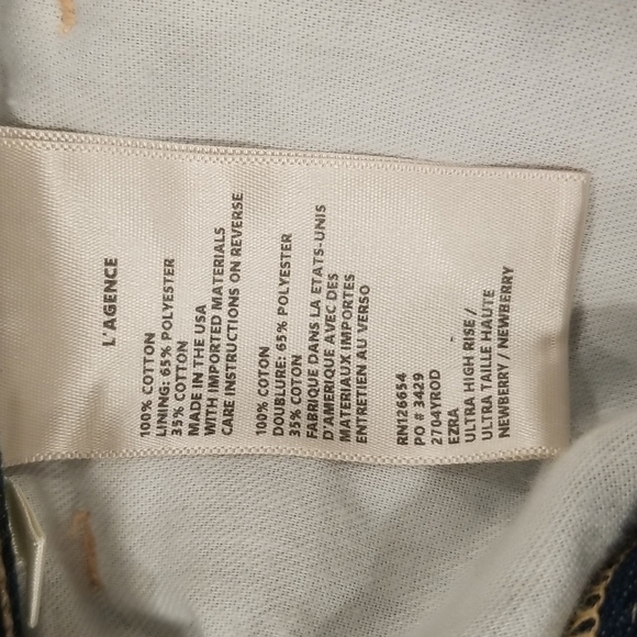 💕L'AGENCE💕 Ezra Ultra High Rise Relaxed Stovepipe Jeans ~ Newberry Blue 27 NWT - Picture 16 of 16